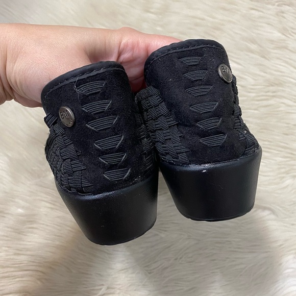 Bernie Mev Black Woven Smooth Cha Cha Sneaker Wedge Slip On Loafers - Picture 6 of 7